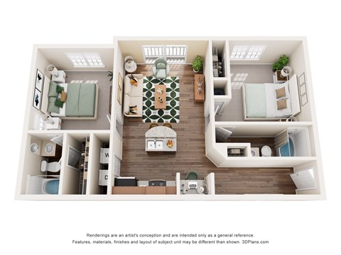 B1 Floor Plan at Rose Heights Apartments, Raleigh, NC